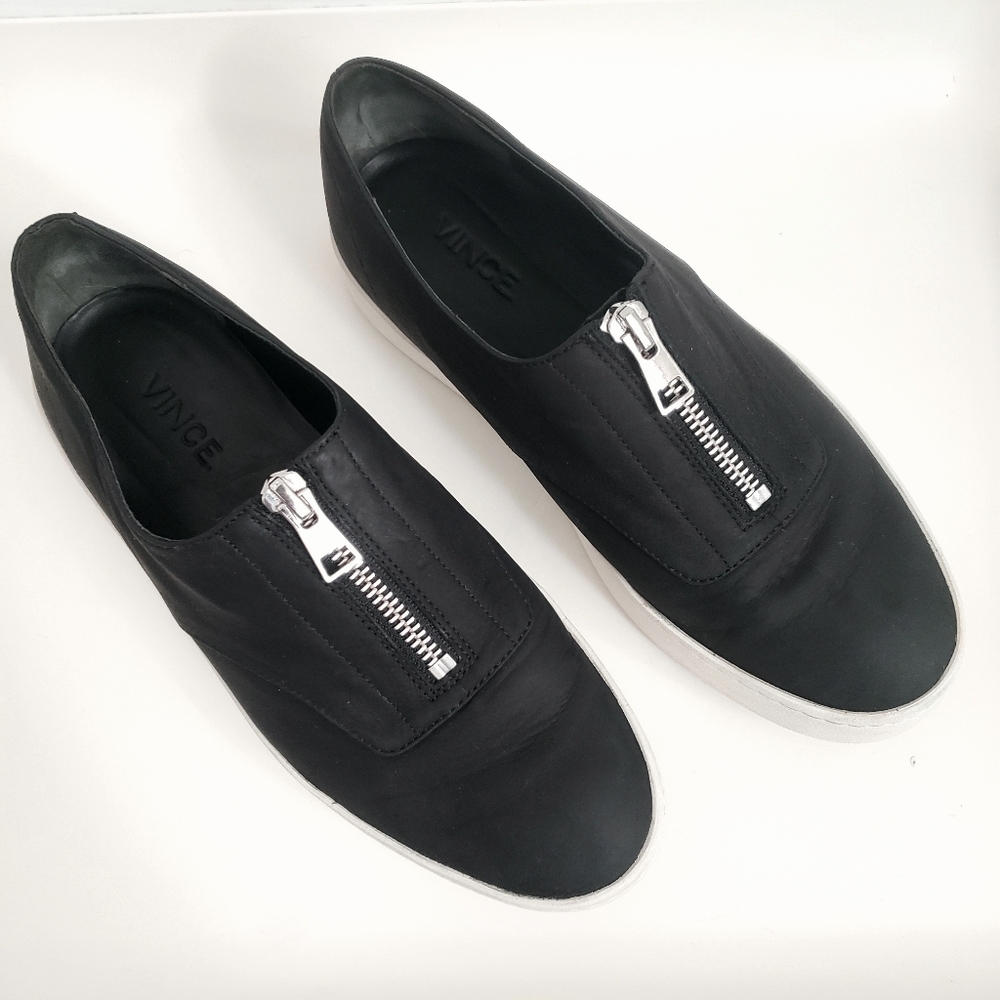 Vince zipper slip on platform sneakers